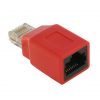 Delock RJ45 crossover CAT5 UTP - RJ45 crossover CAT5 UTP M/F adapter piros