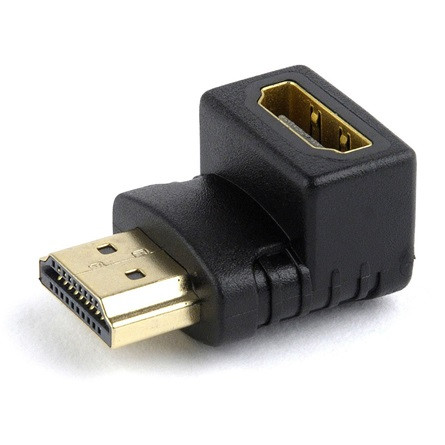 Gembird HDMI M/F adapter fekete 90° le