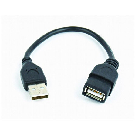 Gembird USB-A 2.0 -> USB-A 2.0 M/F adatkábel hosszabbító 0.15m fekete