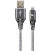 Gembird USB-A 2.0 -> Lightning M/M adatkábel 2m fekete-fehér Premium