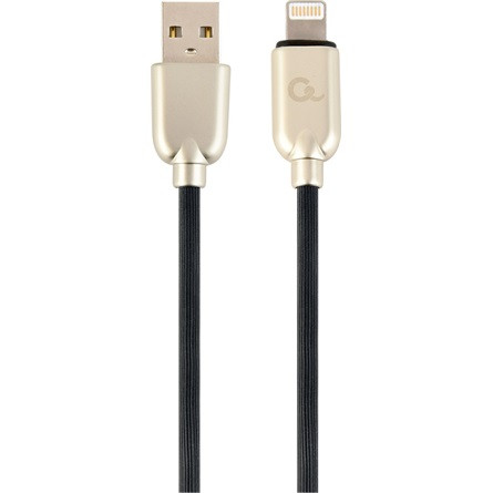 Gembird USB-A 2.0 -> Lightning M/M adatkábel 2m fekete Premium rubber