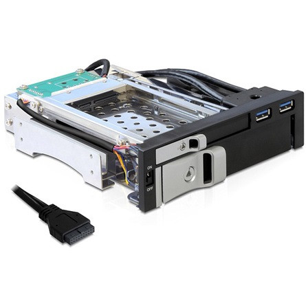 Delock 2.5";3.5" SATA mobil rack fekete