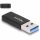 Delock USB-A 2.0 -> USB-C M/F adapter fekete