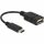 Delock USB-C -> USB-A 2.0 M/F adapter 0.15m fekete