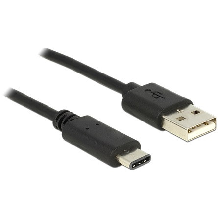 Delock USB-C -> USB-A 2.0 M/M adatkábel 1m fekete