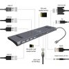 Gembird A-CM-COMBO11-01 11-port 87W USB-C dokkoló szürke