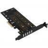 Axagon PCEM2-D 2-port SATA3 M.2 NVMe PCIe x4 bővítőkártya fekete