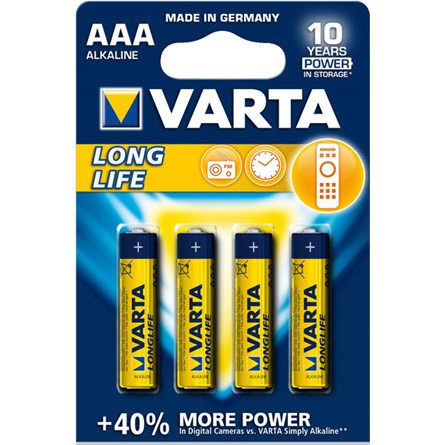 Varta Longlife AAA (R03) alkáli elem 4db