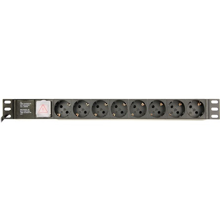 Gembird EG-PDU-014-C14 8db villásdugó CEE 7/3 (EU) rack elosztó 3m fekete 1U