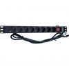 Gembird EG-PDU-014-C14 8db villásdugó CEE 7/3 (EU) rack elosztó 3m fekete 1U