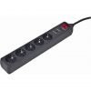 Gembird Surge protector 5db villásdugó CEE 7/7 (EU) elosztó 3m fekete