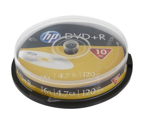 DVD-R lemez, 4,7 GB, 16x, 10 db, hengeren, HP