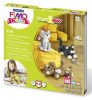 Gyurma készlet, 4x42 g, égethető, FIMO "Kids Form & Play", cicák