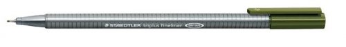 Tűfilc, 0,3 mm, STAEDTLER "Triplus 334", olivazöld