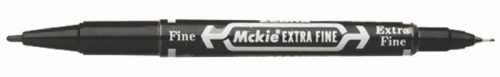 Alkoholos marker, 0,5/1,0 mm, kétvégű, ZEBRA "Mckie Extra Fine", fekete